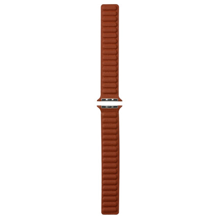 Magnetic Two-color Loop Slim Leather Watch Band For Apple Watch Series 9&8&7 41mm / SE 3&SE 2&6&SE&5&4 40mm / 3&2&1 38mm(Saddle Brown)-garmade.com