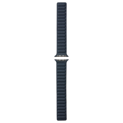 Magnetic Two-color Loop Slim Leather Watch Band For Apple Watch Series 9&8&7 41mm / SE 3&SE 2&6&SE&5&4 40mm / 3&2&1 38mm(Indigo Blue)-garmade.com