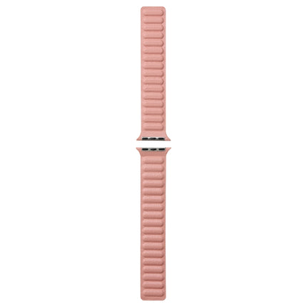 Magnetic Two-color Loop Slim Leather Watch Band For Apple Watch Series 9&8&7 41mm / SE 3&SE 2&6&SE&5&4 40mm / 3&2&1 38mm(Pink)-garmade.com