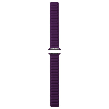 Magnetic Two-color Loop Slim Leather Watch Band For Apple Watch Series 9&8&7 41mm / SE 3&SE 2&6&SE&5&4 40mm / 3&2&1 38mm(Crimson Cherry)-garmade.com