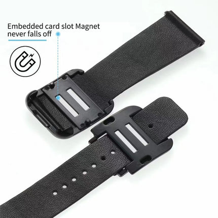 Black Square Buckle Microfiber Leather Watch Band For Apple Watch Series 9&8&7 41mm / SE 3&SE 2&6&SE&5&4 40mm / 3&2&1 38mm(Black)-garmade.com