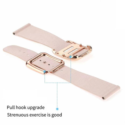 Black Square Buckle Microfiber Leather Watch Band For Apple Watch Series 9&8&7 41mm / SE 3&SE 2&6&SE&5&4 40mm / 3&2&1 38mm(Brown)-garmade.com