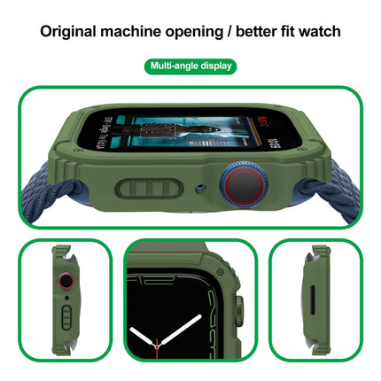 2 in 1 Screen Tempered Glass Film Protective Case For Apple Watch Series 9 / 8 / 7 41mm(Army Green)-garmade.com