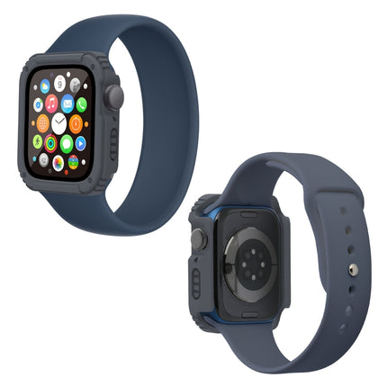 2 in 1 Screen Tempered Glass Film Protective Case For Apple Watch Series 9 / 8 / 7 41mm(Dark Grey)-garmade.com