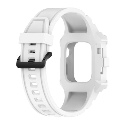 Integrated Silicone Watch Band For Apple Watch Series 8&7 45mm / SE 2&6&SE&5&4 44mm / 3&2&1 42mm(White)-garmade.com