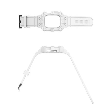 Integrated Silicone Watch Band For Apple Watch Series 8&7 45mm / SE 2&6&SE&5&4 44mm / 3&2&1 42mm(White)-garmade.com