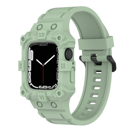 Integrated Silicone Watch Band For Apple Watch Series 8&7 45mm / SE 2&6&SE&5&4 44mm / 3&2&1 42mm(Mint Green)-garmade.com