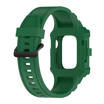 Integrated Silicone Watch Band For Apple Watch Series 8&7 45mm / SE 2&6&SE&5&4 44mm / 3&2&1 42mm(Olive Green)-garmade.com