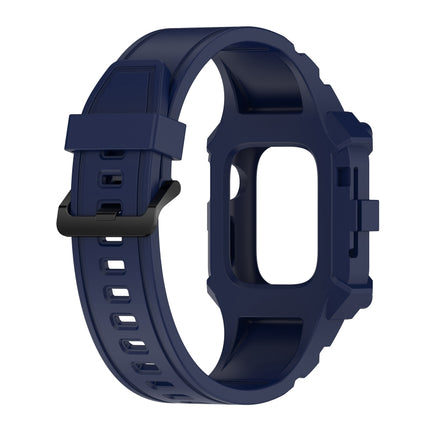 Integrated Silicone Watch Band For Apple Watch Series 8&7 45mm / SE 2&6&SE&5&4 44mm / 3&2&1 42mm(Navy Blue)-garmade.com