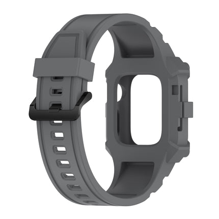 Integrated Silicone Watch Band For Apple Watch Series 8&7 45mm / SE 2&6&SE&5&4 44mm / 3&2&1 42mm(Dark Grey)-garmade.com