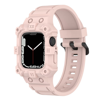 Integrated Silicone Watch Band For Apple Watch Series 8&7 45mm / SE 2&6&SE&5&4 44mm / 3&2&1 42mm(Pink)-garmade.com