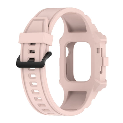 Integrated Silicone Watch Band For Apple Watch Series 8&7 45mm / SE 2&6&SE&5&4 44mm / 3&2&1 42mm(Pink)-garmade.com