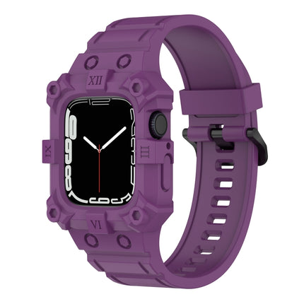 Integrated Silicone Watch Band For Apple Watch Series 8&7 45mm / SE 2&6&SE&5&4 44mm / 3&2&1 42mm(Purple)-garmade.com