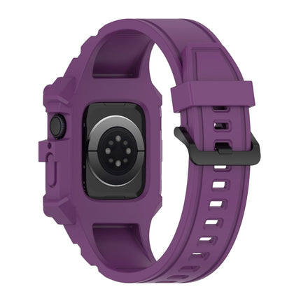 Integrated Silicone Watch Band For Apple Watch Series 8&7 45mm / SE 2&6&SE&5&4 44mm / 3&2&1 42mm(Purple)-garmade.com