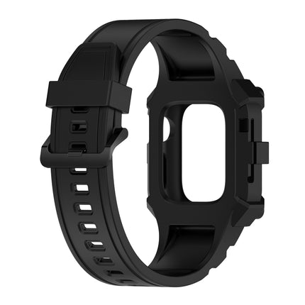 Integrated Silicone Watch Band For Apple Watch Series 9&8&7 41mm / SE 3&SE 2&6&SE&5&4 40mm / 3&2&1 38mm(Black)-garmade.com
