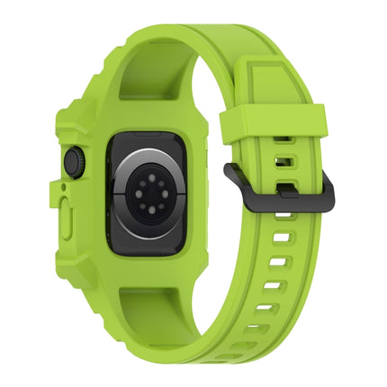 Integrated Silicone Watch Band For Apple Watch Series 9&8&7 41mm / SE 3&SE 2&6&SE&5&4 40mm / 3&2&1 38mm(Lime Green)-garmade.com