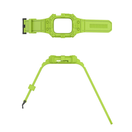 Integrated Silicone Watch Band For Apple Watch Series 9&8&7 41mm / SE 3&SE 2&6&SE&5&4 40mm / 3&2&1 38mm(Lime Green)-garmade.com