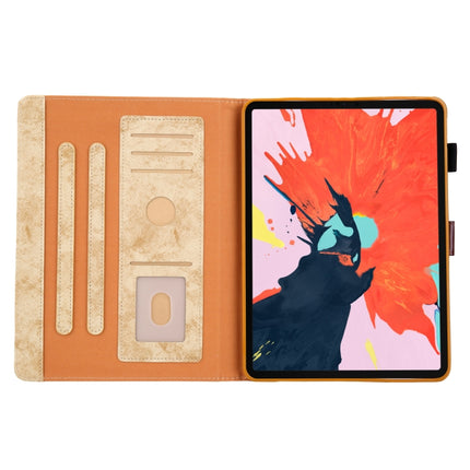 For iPad Pro 11 (2020) & (2018) Marble Style Cloth Texture Tablet PC Protective Leather Case with Bracket & Card Slot & Photo Holder(Yellow)-garmade.com