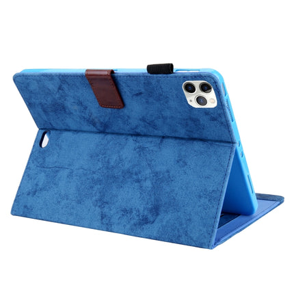 For iPad Pro 11 (2020) & (2018) Marble Style Cloth Texture Tablet PC Protective Leather Case with Bracket & Card Slot & Photo Holder(Blue)-garmade.com