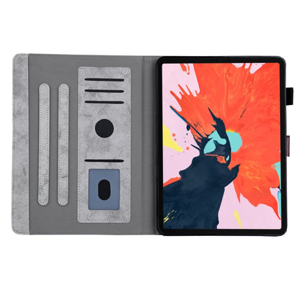 For iPad Pro 11 (2020) & (2018) Marble Style Cloth Texture Tablet PC Protective Leather Case with Bracket & Card Slot & Photo Holder(Gray)-garmade.com
