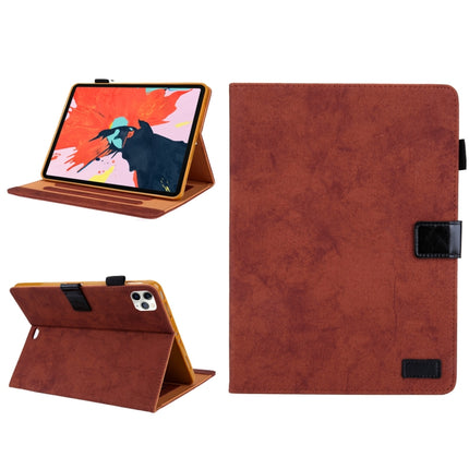 For iPad Pro 11 (2020) & (2018) Marble Style Cloth Texture Tablet PC Protective Leather Case with Bracket & Card Slot & Photo Holder(Brown)-garmade.com
