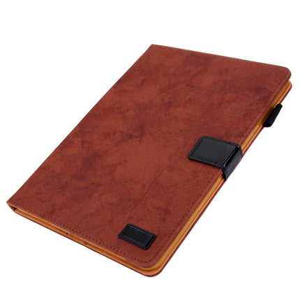 For iPad Pro 11 (2020) & (2018) Marble Style Cloth Texture Tablet PC Protective Leather Case with Bracket & Card Slot & Photo Holder(Brown)-garmade.com