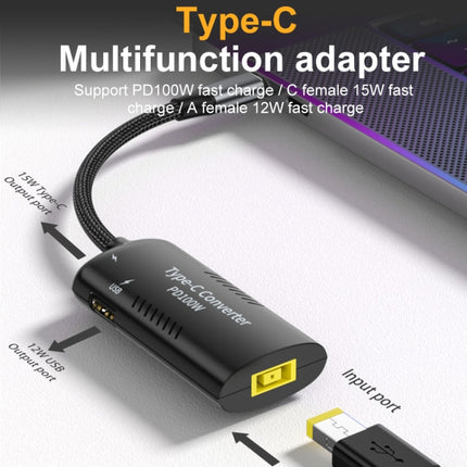 Square Port + Type-C + USB Female to Type-C Multifunction Adapter-garmade.com