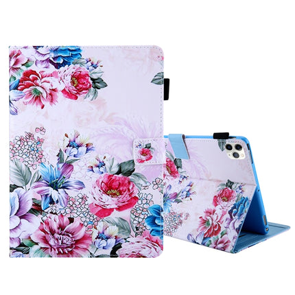 For iPad Pro 11 (2020) & (2018) Painted Pattern Tablet PC Protective Leather Case with Bracket & Card Slot & Photo Holder(Rose Flower)-garmade.com