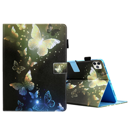 For iPad Pro 11 (2020) & (2018) Painted Pattern Tablet PC Protective Leather Case with Bracket & Card Slot & Photo Holder(Golden Butterfly)-garmade.com