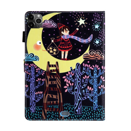 For iPad Pro 11 (2020) & (2018) Painted Pattern Tablet PC Protective Leather Case with Bracket & Card Slot & Photo Holder(Star Picking Girl)-garmade.com