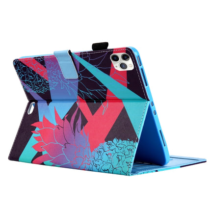 For iPad Pro 11 (2020) & (2018) Painted Pattern Tablet PC Protective Leather Case with Bracket & Card Slot & Photo Holder(Flaunt Pineapple)-garmade.com