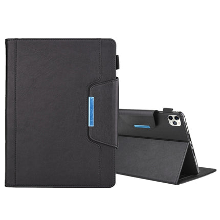 For iPad Pro 11 (2020) & (2018) Big Metal Button Business Tablet PC Protective Leather Case with Bracket & Card Slot & Photo Holder & Wallet(Black)-garmade.com