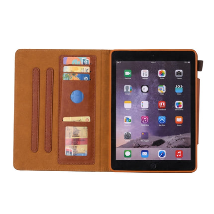For iPad Pro 11 (2020) & (2018) Big Metal Button Business Tablet PC Protective Leather Case with Bracket & Card Slot & Photo Holder & Wallet(Brown)-garmade.com