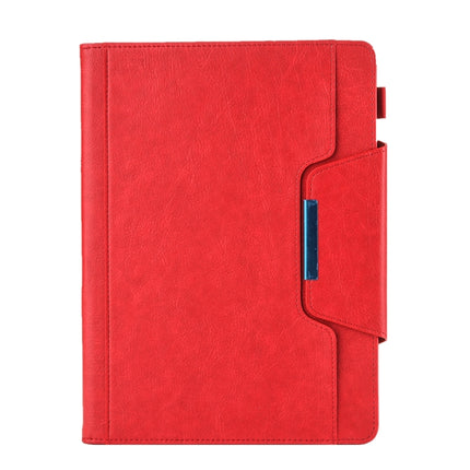 For iPad Pro 11 (2020) & (2018) Big Metal Button Business Tablet PC Protective Leather Case with Bracket & Card Slot & Photo Holder & Wallet(Red)-garmade.com