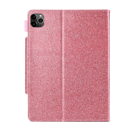 For iPad Pro 11 (2020) & (2018) Big Metal Button Business Tablet PC Protective Leather Case with Bracket & Card Slot & Photo Holder & Wallet(Pink)-garmade.com
