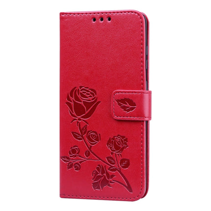 For Galaxy S20 Rose Embossed Horizontal Flip PU Leather Case with Holder & Card Slots & Wallet(Red)-garmade.com