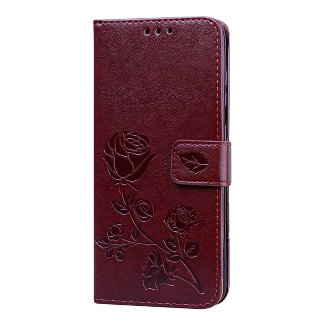For Galaxy S20 Rose Embossed Horizontal Flip PU Leather Case with Holder & Card Slots & Wallet(Brown)-garmade.com