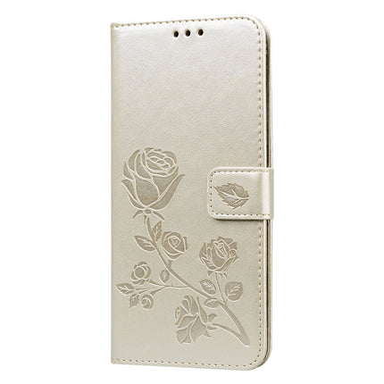 For Galaxy S20 Plus Rose Embossed Horizontal Flip PU Leather Case with Holder & Card Slots & Wallet(Gold)-garmade.com