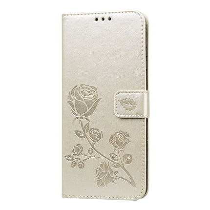 For Galaxy S20 Ultra Rose Embossed Horizontal Flip PU Leather Case with Holder & Card Slots & Wallet(Gold)-garmade.com