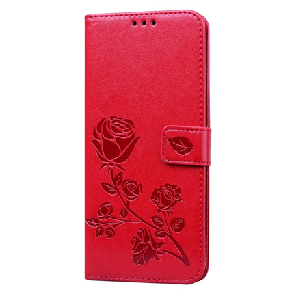 For Galaxy S20 Ultra Rose Embossed Horizontal Flip PU Leather Case with Holder & Card Slots & Wallet(Red)-garmade.com
