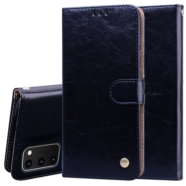 For Galaxy S20 Business Style Oil Wax Texture Horizontal Flip Leather Case, with Holder & Card Slots & Wallet(Black)-garmade.com