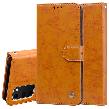 For Galaxy S20 Business Style Oil Wax Texture Horizontal Flip Leather Case, with Holder & Card Slots & Wallet(Brown)-garmade.com