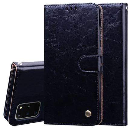 For Galaxy S20 Plus Business Style Oil Wax Texture Horizontal Flip Leather Case, with Holder & Card Slots & Wallet(Black)-garmade.com