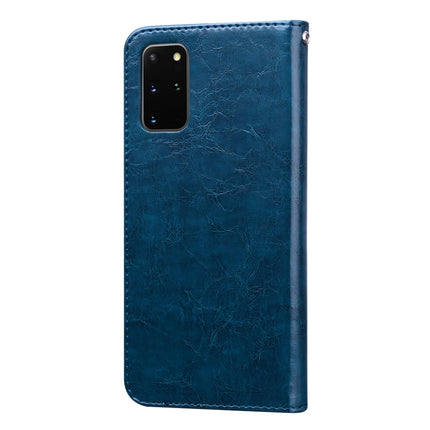 For Galaxy S20 Plus Business Style Oil Wax Texture Horizontal Flip Leather Case, with Holder & Card Slots & Wallet(Blue)-garmade.com