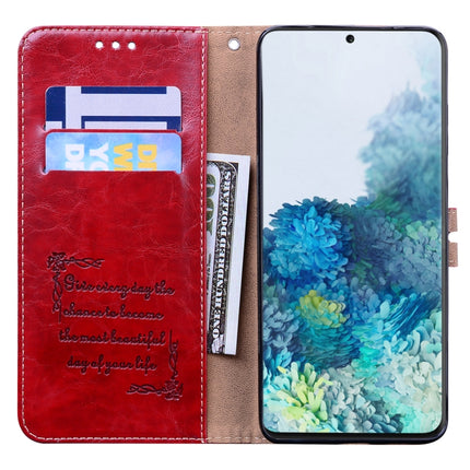 For Galaxy S20 Plus Business Style Oil Wax Texture Horizontal Flip Leather Case, with Holder & Card Slots & Wallet(Red)-garmade.com