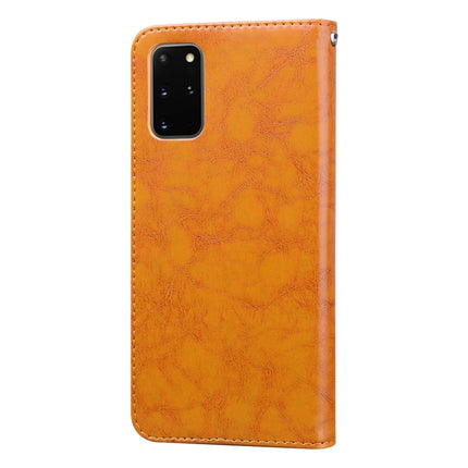 For Galaxy S20 Plus Business Style Oil Wax Texture Horizontal Flip Leather Case, with Holder & Card Slots & Wallet(Brown)-garmade.com