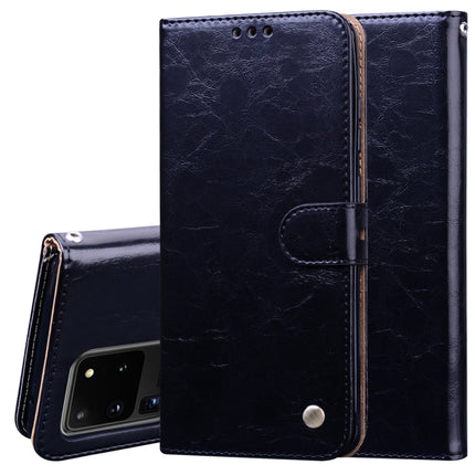For Galaxy S20 Ultra Business Style Oil Wax Texture Horizontal Flip Leather Case, with Holder & Card Slots & Wallet(Black)-garmade.com