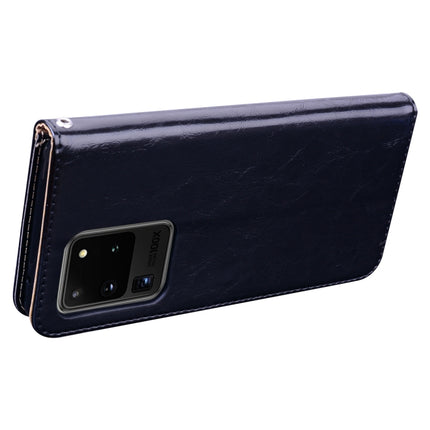 For Galaxy S20 Ultra Business Style Oil Wax Texture Horizontal Flip Leather Case, with Holder & Card Slots & Wallet(Black)-garmade.com