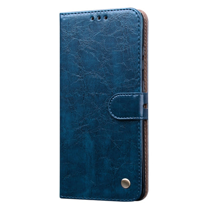 For Galaxy S20 Ultra Business Style Oil Wax Texture Horizontal Flip Leather Case, with Holder & Card Slots & Wallet(Blue)-garmade.com