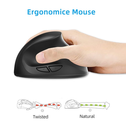 X10 2.4G Wireless Vertical Ergonomic Gaming Mouse(Black)-garmade.com